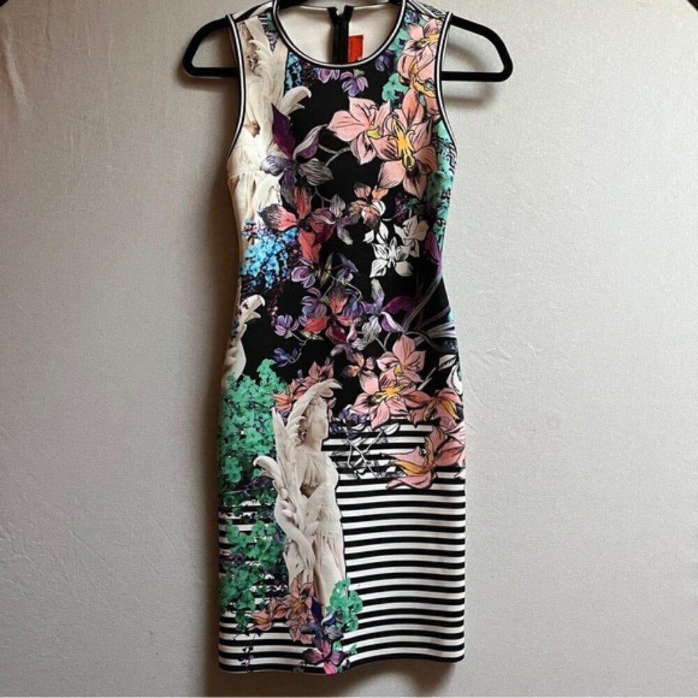 Clover Canyon Enchanted Garden Floral Scuba Bodycon Mini Dress Sz XS